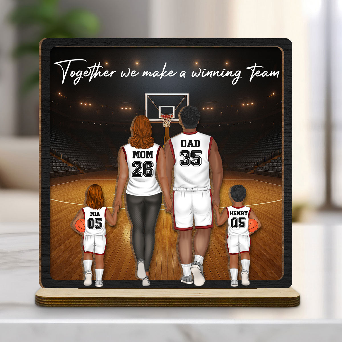 Make A Winning Team - Personalized Custom 2-Layer Wood Plaque With Flat Base 