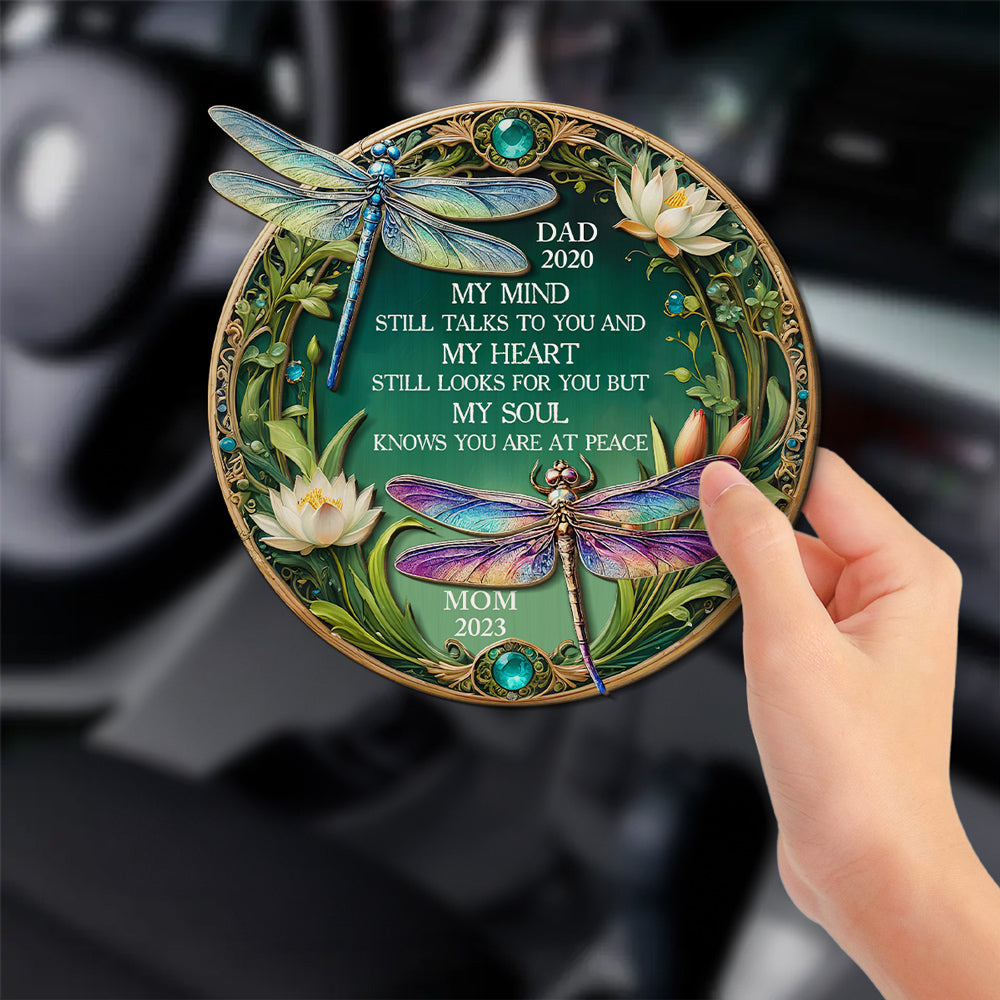 My Mind My Heart My Soul Dragonfly - Personalized Custom Car Visor Clip