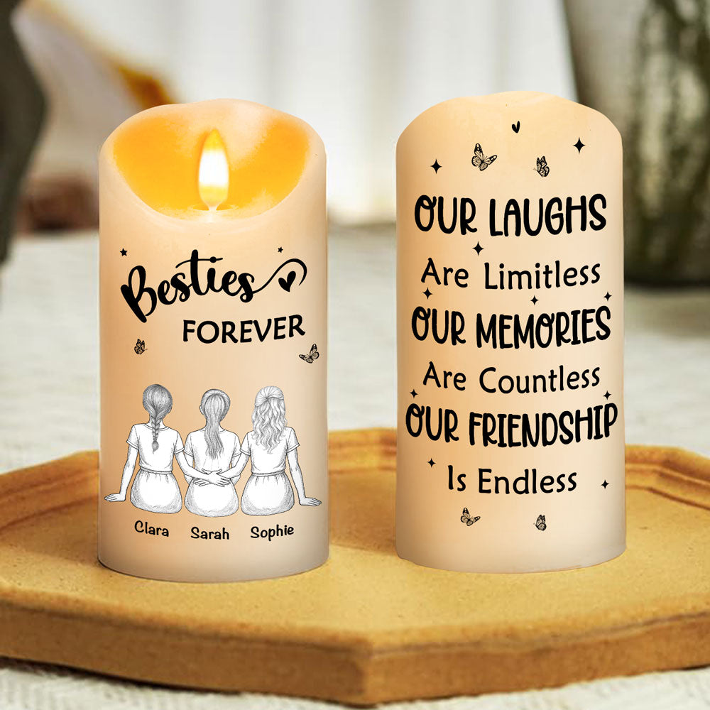 Our Friendship Is Endless Blue Toile - Personalized Custom LED Candle
