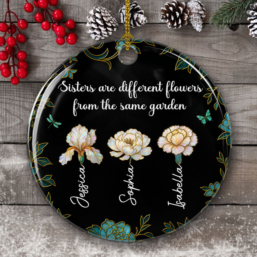 Merry With Sisters - Personalized Custom Ceramic Ornament