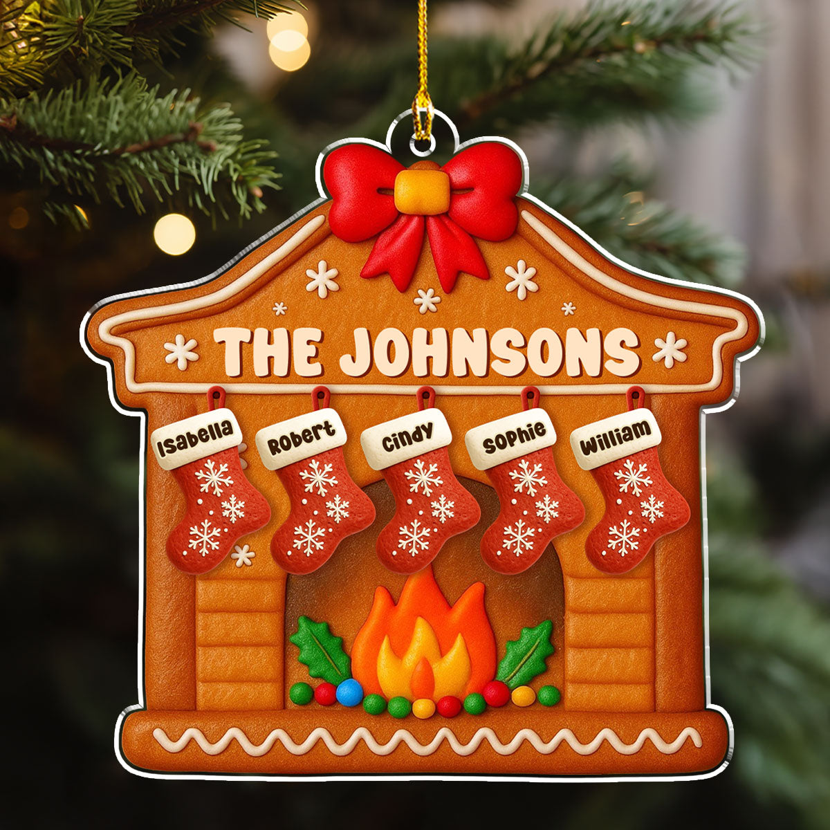 Family Fireplace - Personalized Custom Acrylic Ornament