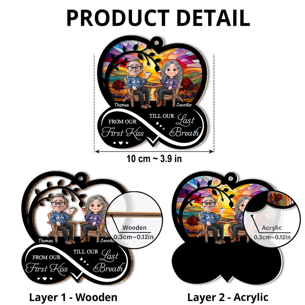 From You And Me First Kiss - Personalized Custom Suncatcher Ornament