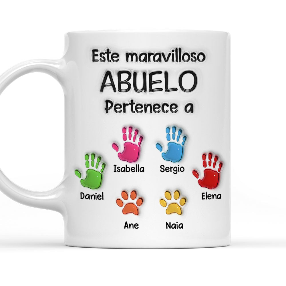 Este Maravilloso Padre Abuelo Pertenece A - Taza Personalizada con Efecto 3D Inflado