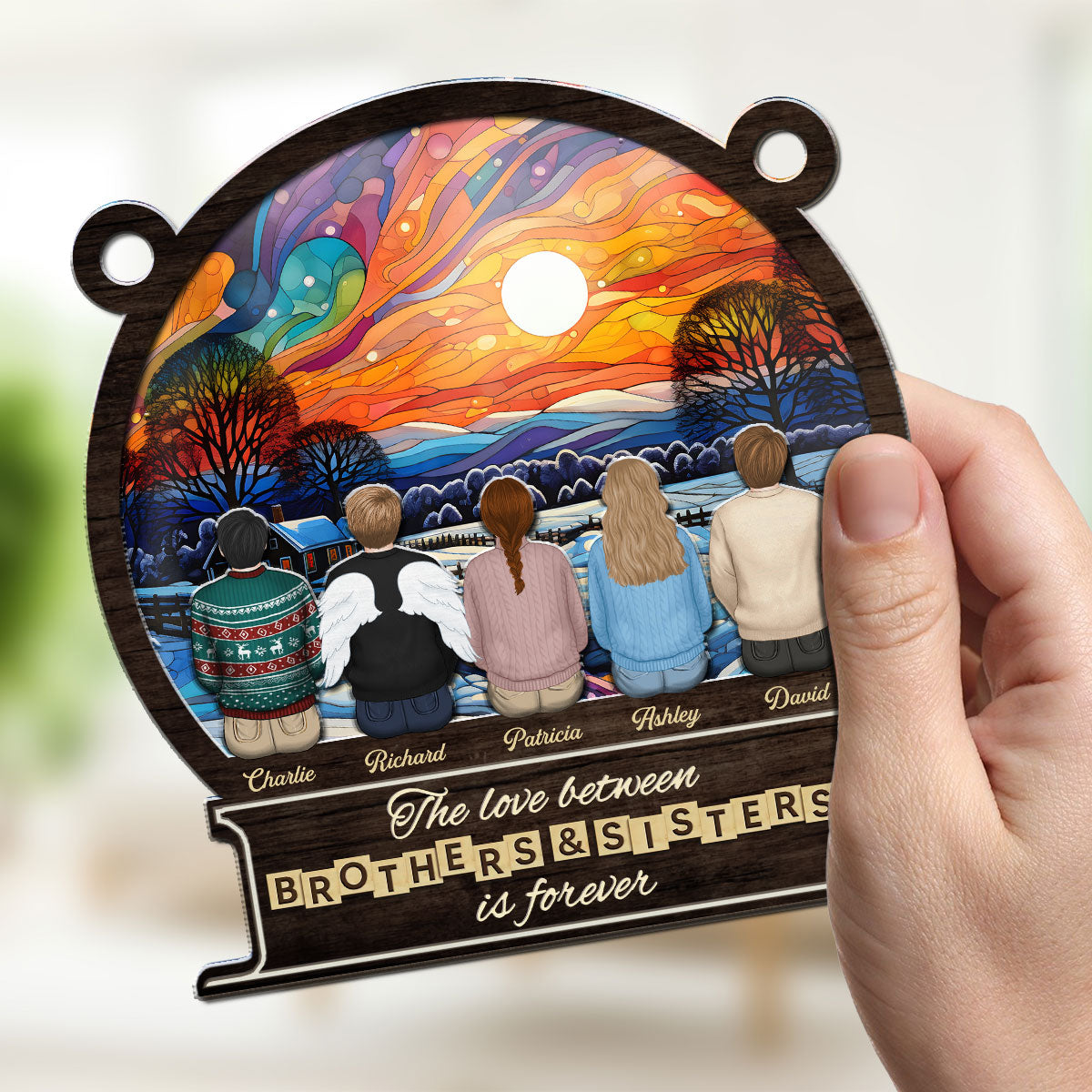 Brother And Sister Forever - Personalized Custom Suncatcher