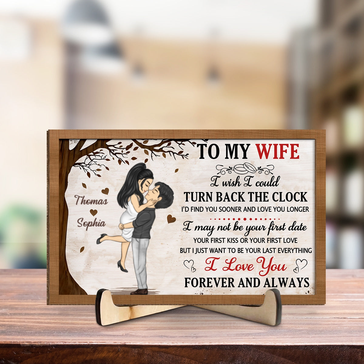 I Love You Forever And Always - Personalized Custom Wooden Plaque