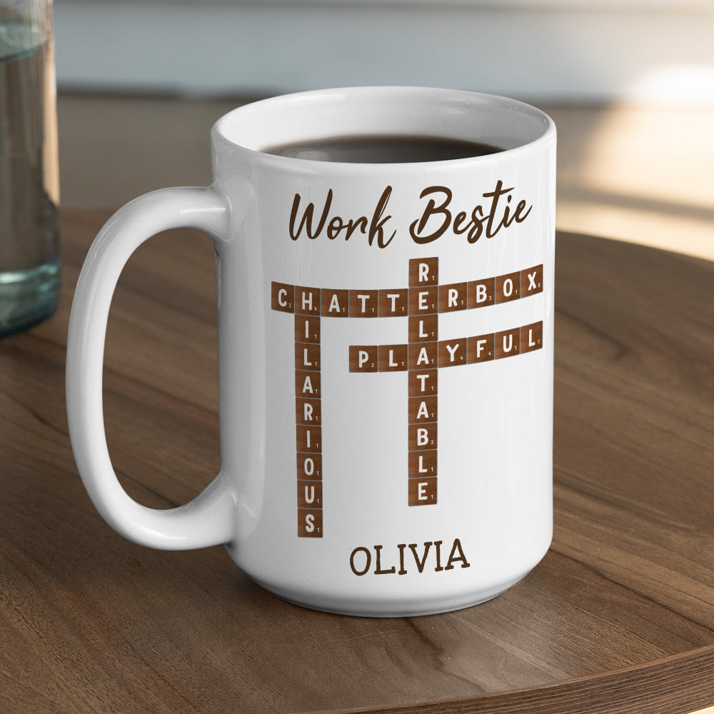 Work Bestie Crossword - Personalized Custom Coffee Mug