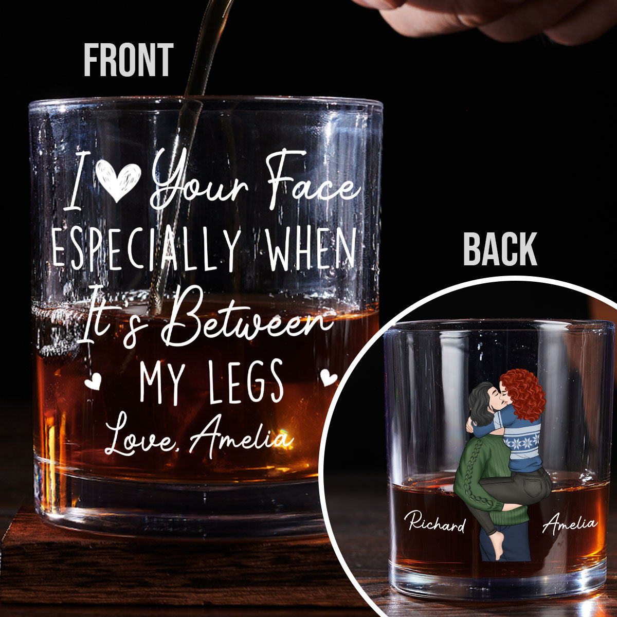 I Really Love Your Face - Personalized Custom Whiskey Glass