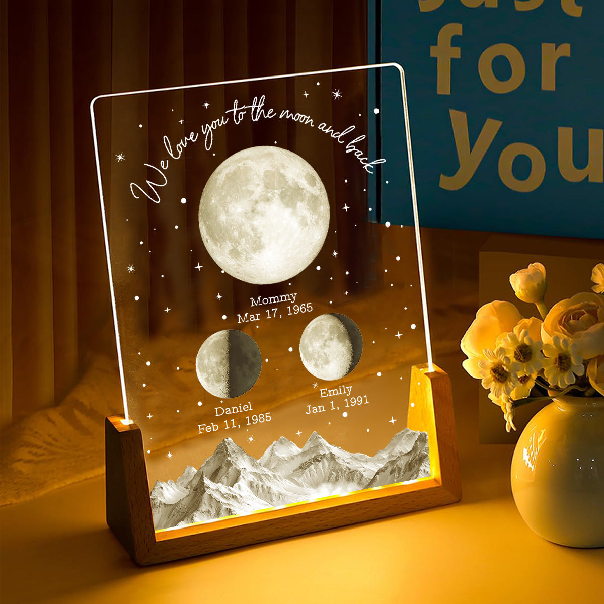We Cherish You Beyond Stars - Personalized Custom Plaque With Walnut Base