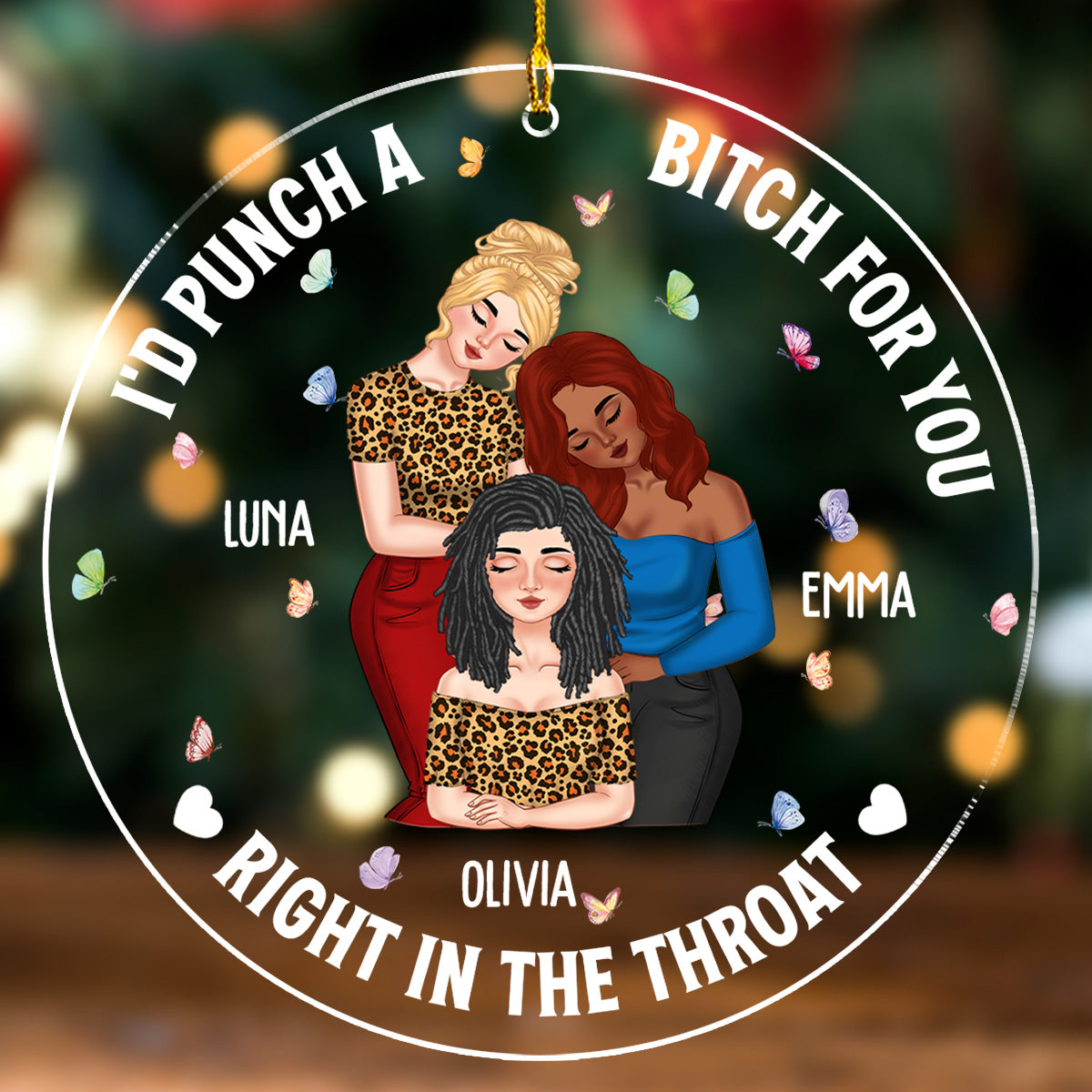 Besties Lean On Shoulder  - Personalized Custom Acrylic Ornament