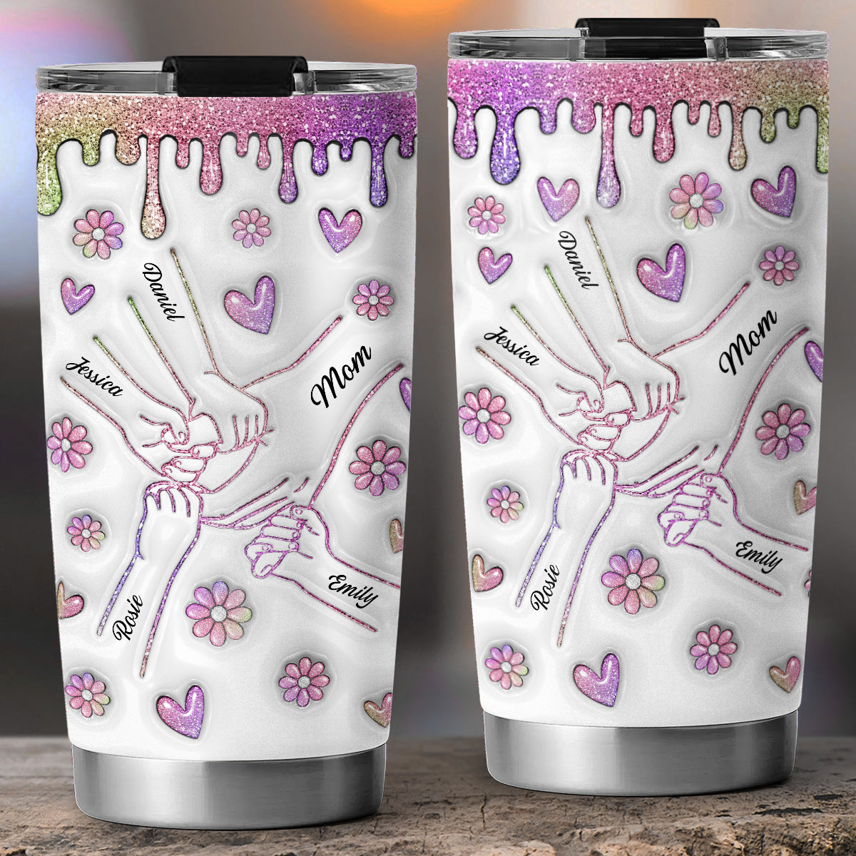 Hold Our Hands And Our Hearts - Personalized Custom 3D Inflated Effect Tumbler