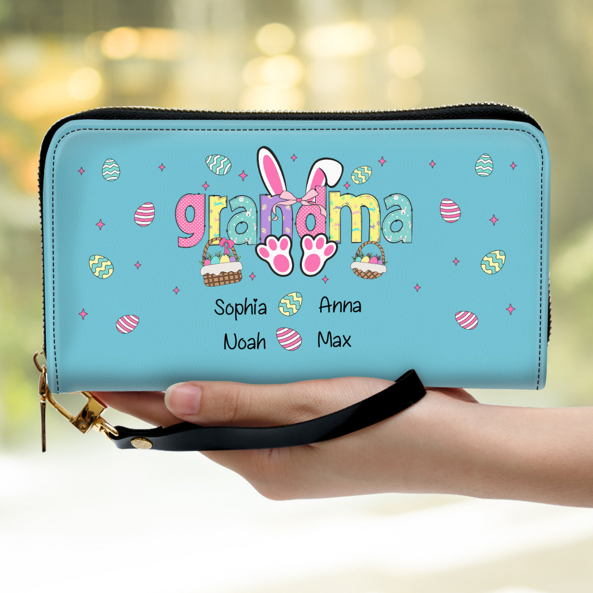 The Heart Of Grandma Is Pure Gold - Personalized Custom Leather Wallet
