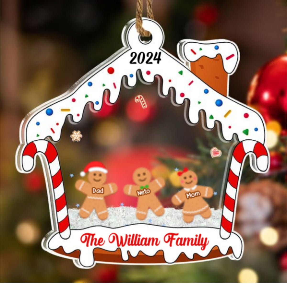Member Of Family - Personalized Custom Acrylic Shaker Ornament