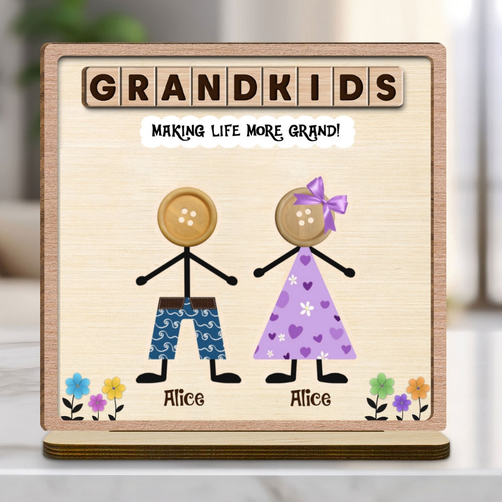 Special Moments - Personalized Custom 2-Layer Wood Plaque With Flat Base