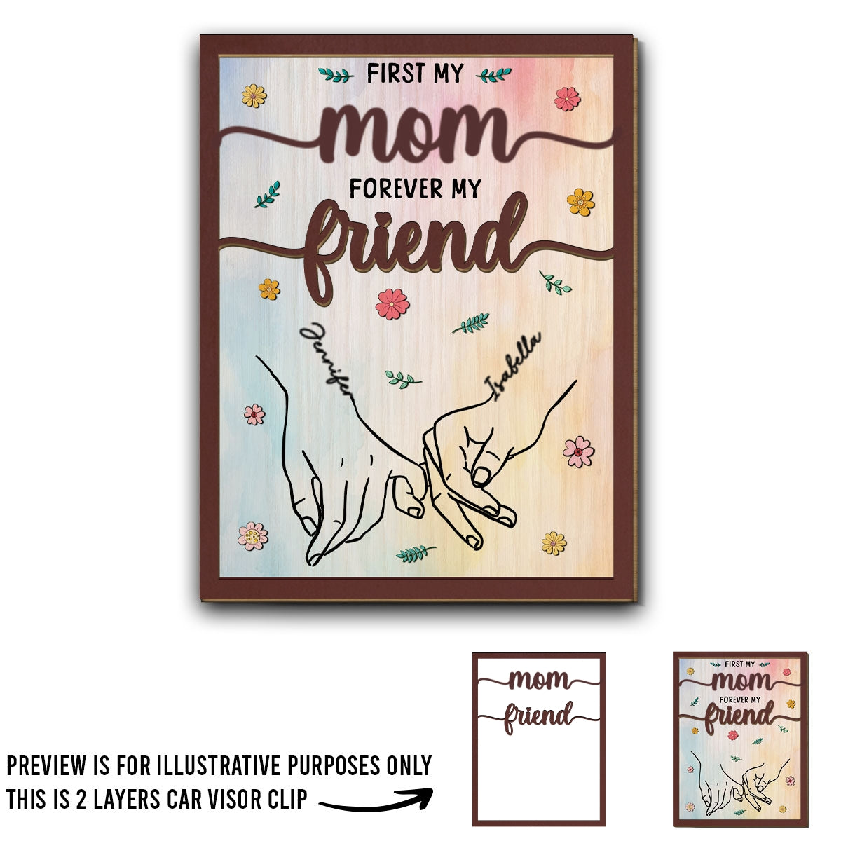 First My Mother - Personalized Custom Car Visor Clip