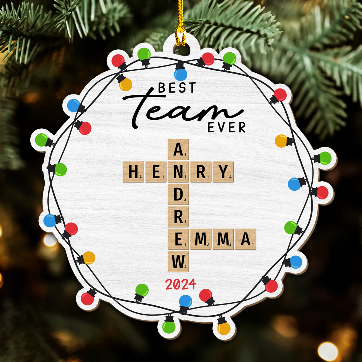 Best Team Ever - Personalized Custom Wood Ornament