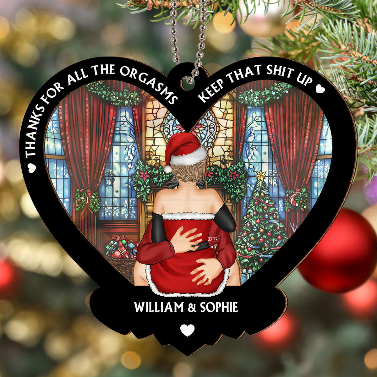 Thanks for All Christmas - Personalized Custom Suncatcher Ornament