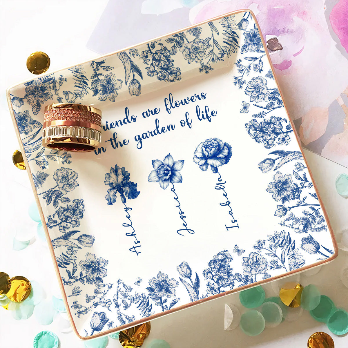 Friends Are Sunshine For Souls - Personalized Custom Jewelry Dish