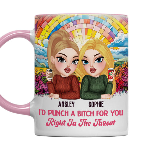 Punch For You My Bestie - Personalized Custom Accent Mug