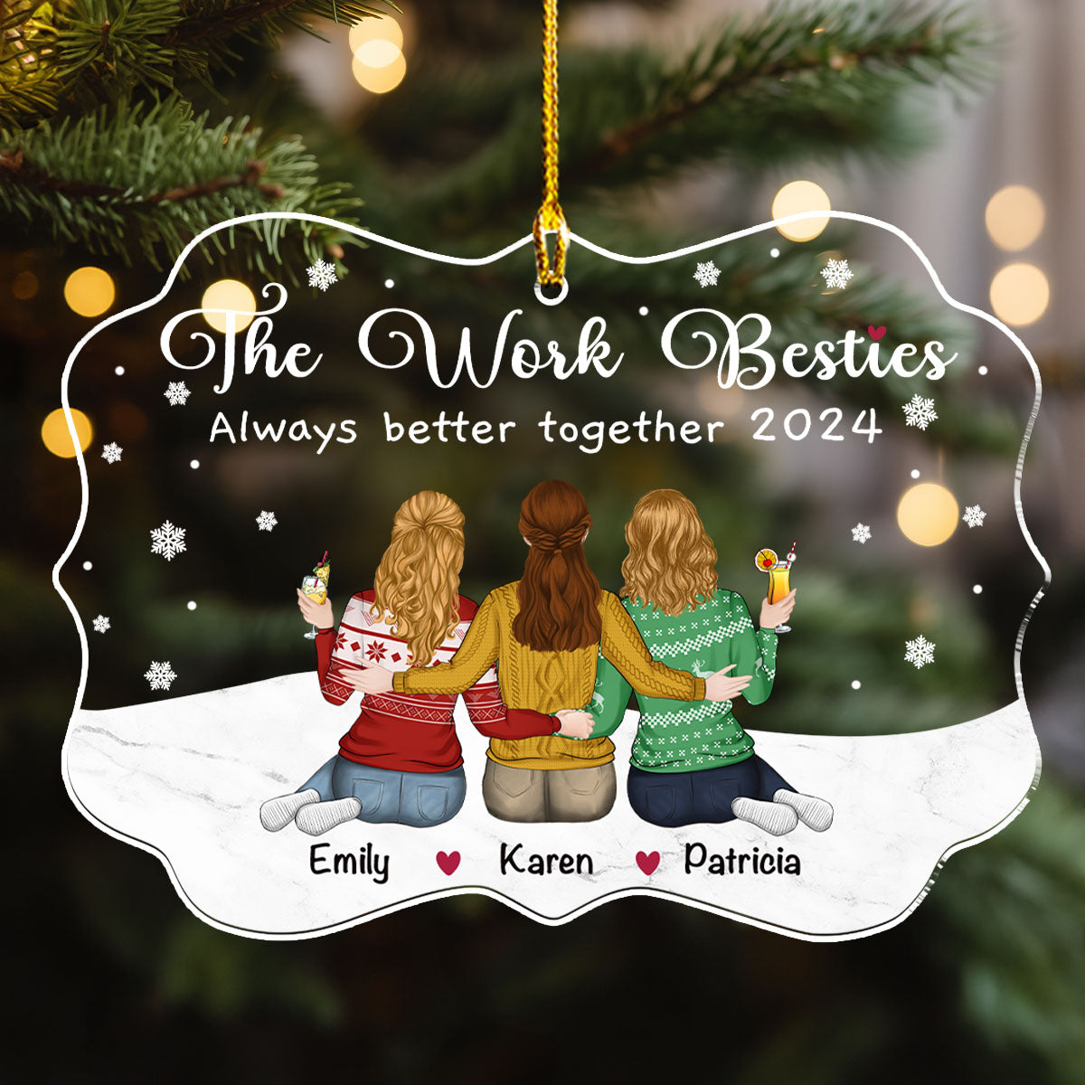 The Work Besties Always Better Together - Personalized Custom Acrylic Ornament