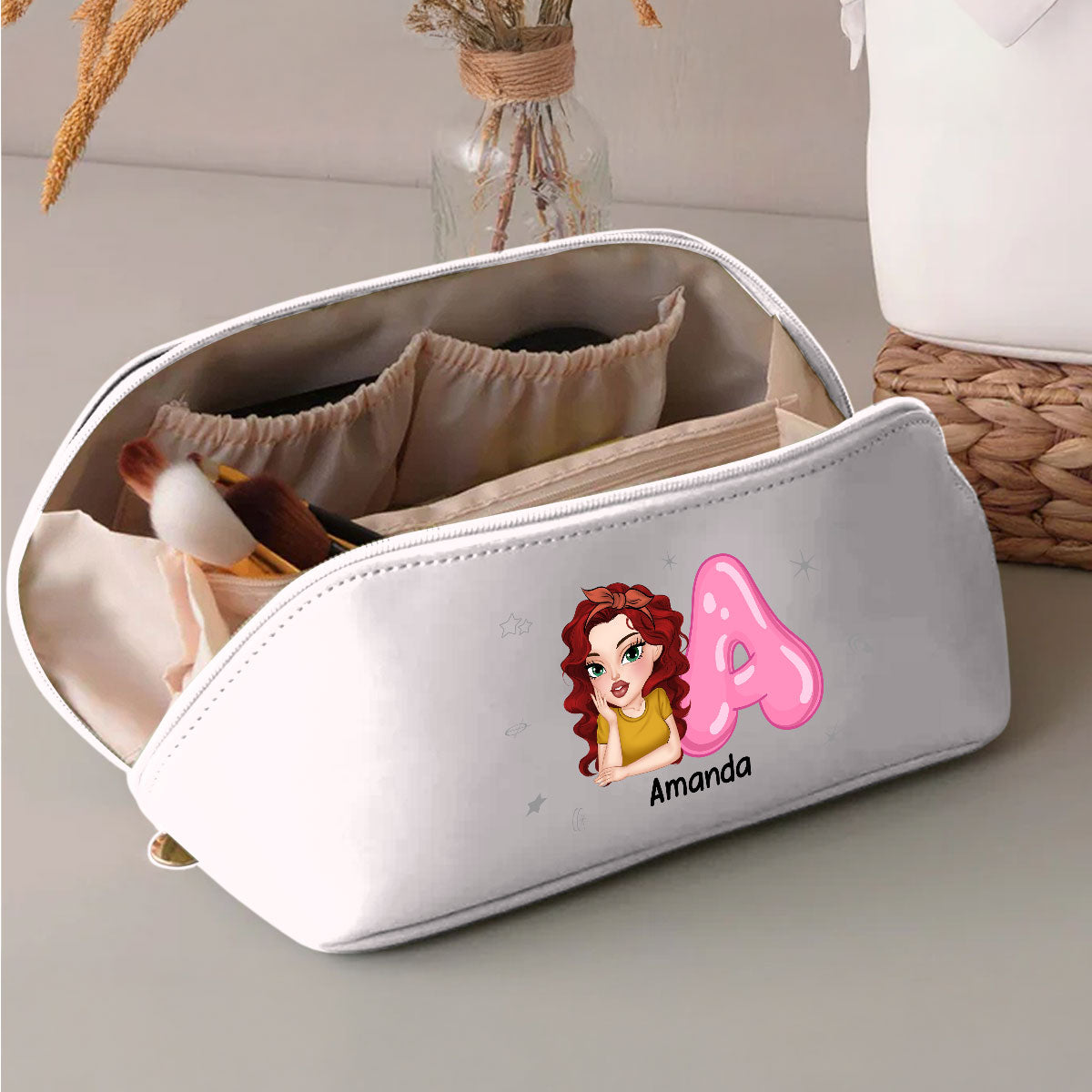 Y2K Girl - Personalized Custom Leather Makeup Bag