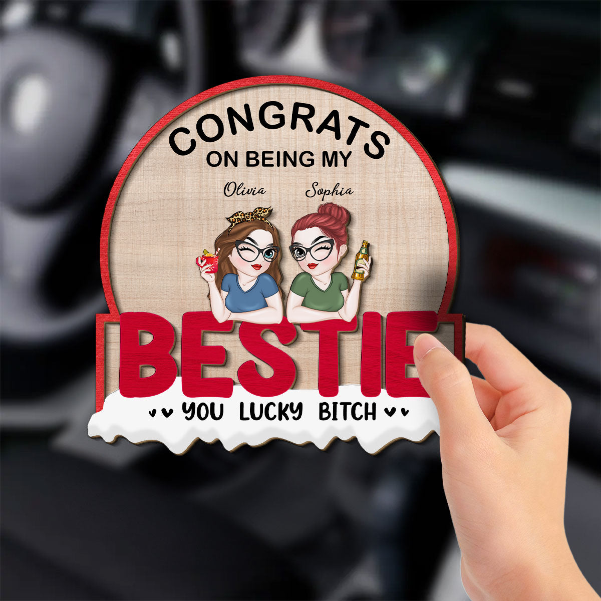 Always Besties - Personalized Custom Car Visor Clip