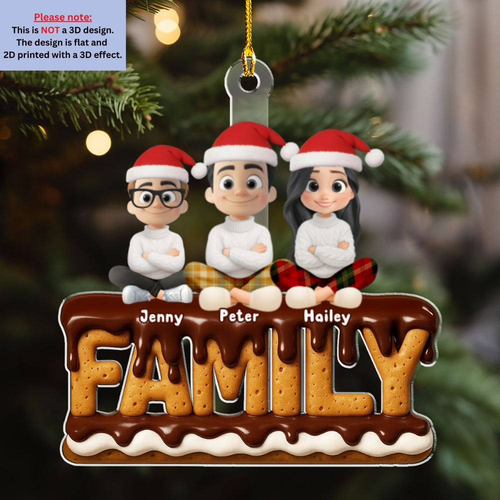 Family Christmas 2025 - Personalized Custom Acrylic Ornament 