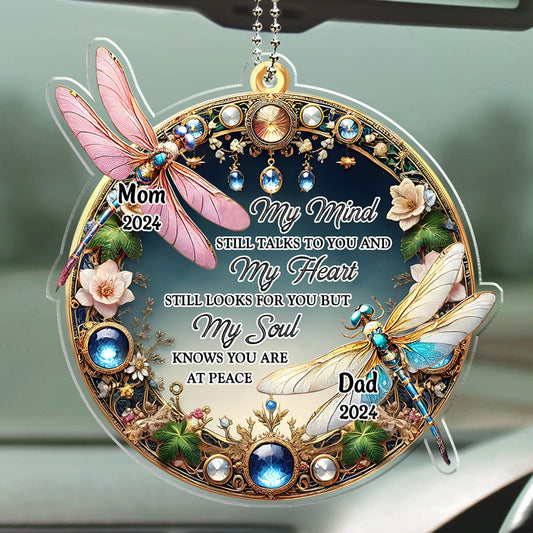 My Mind My Heart My Soul Dragonfly - Personalized Custom Car Ornament