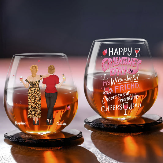 Cheers To Friendship - Personalized Custom Wine Glass