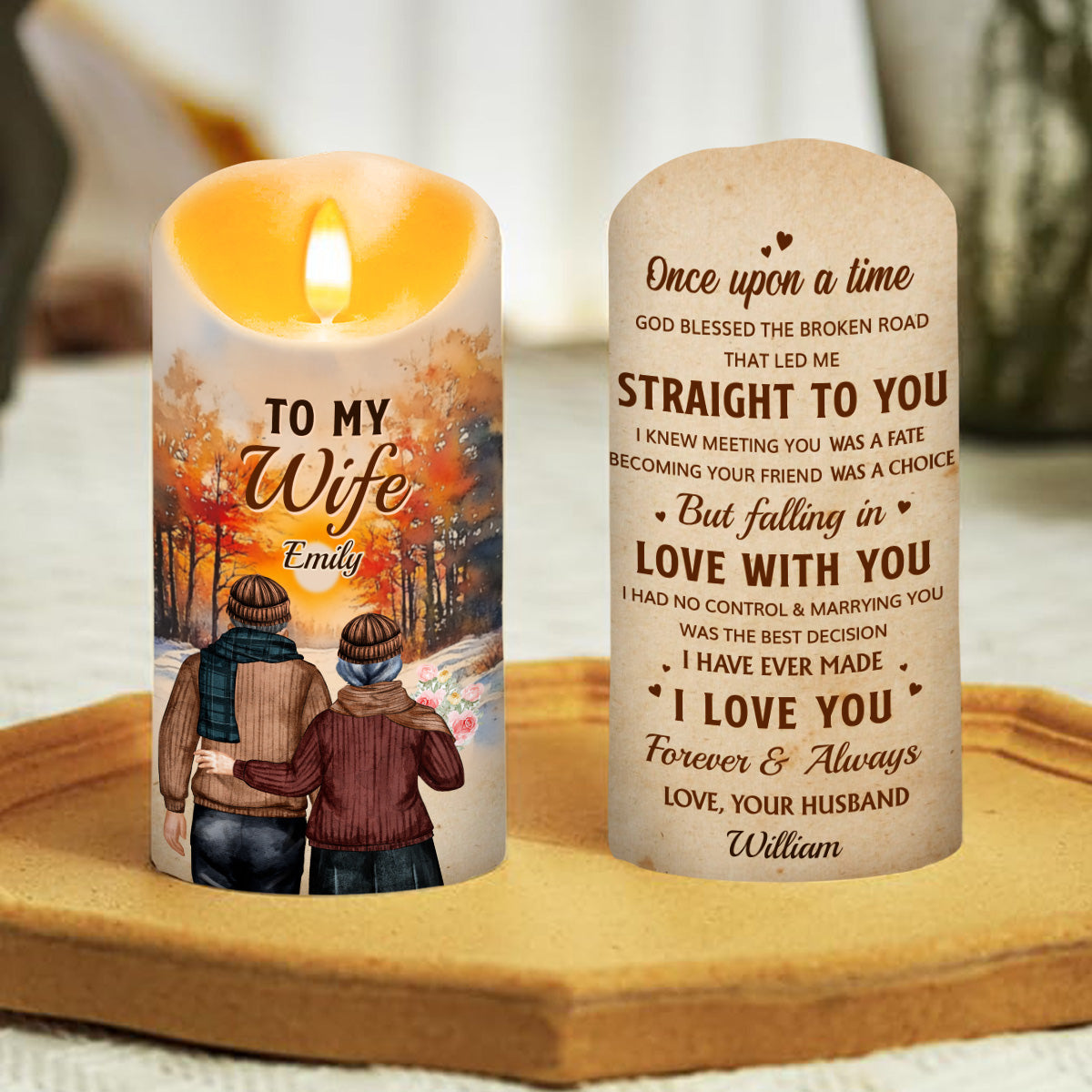 Marrying You Was The Best Decision - Personalized Custom LED Candle