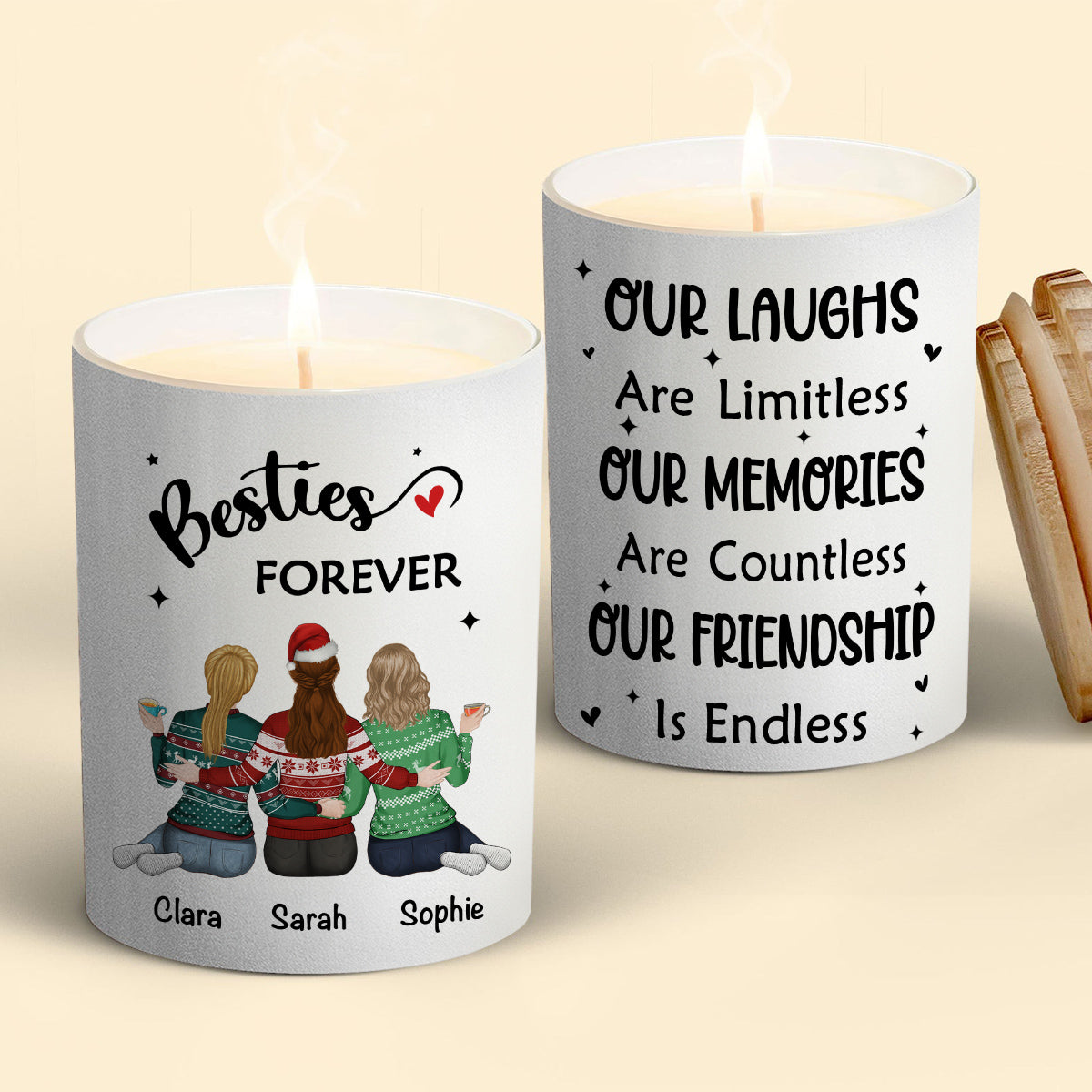 Our Friendship Is Endless - Personalized Custom Candle