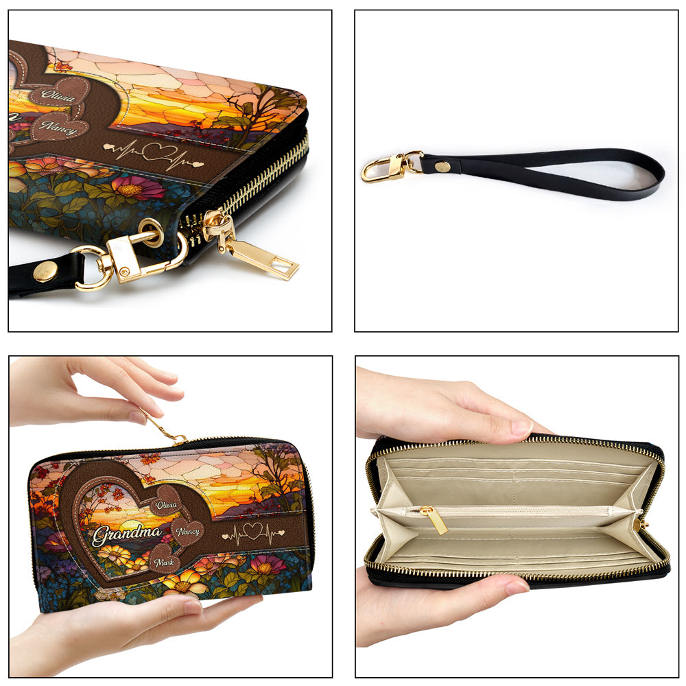 Sweethearts Of Grandma - Personalized Custom Leather Wallet