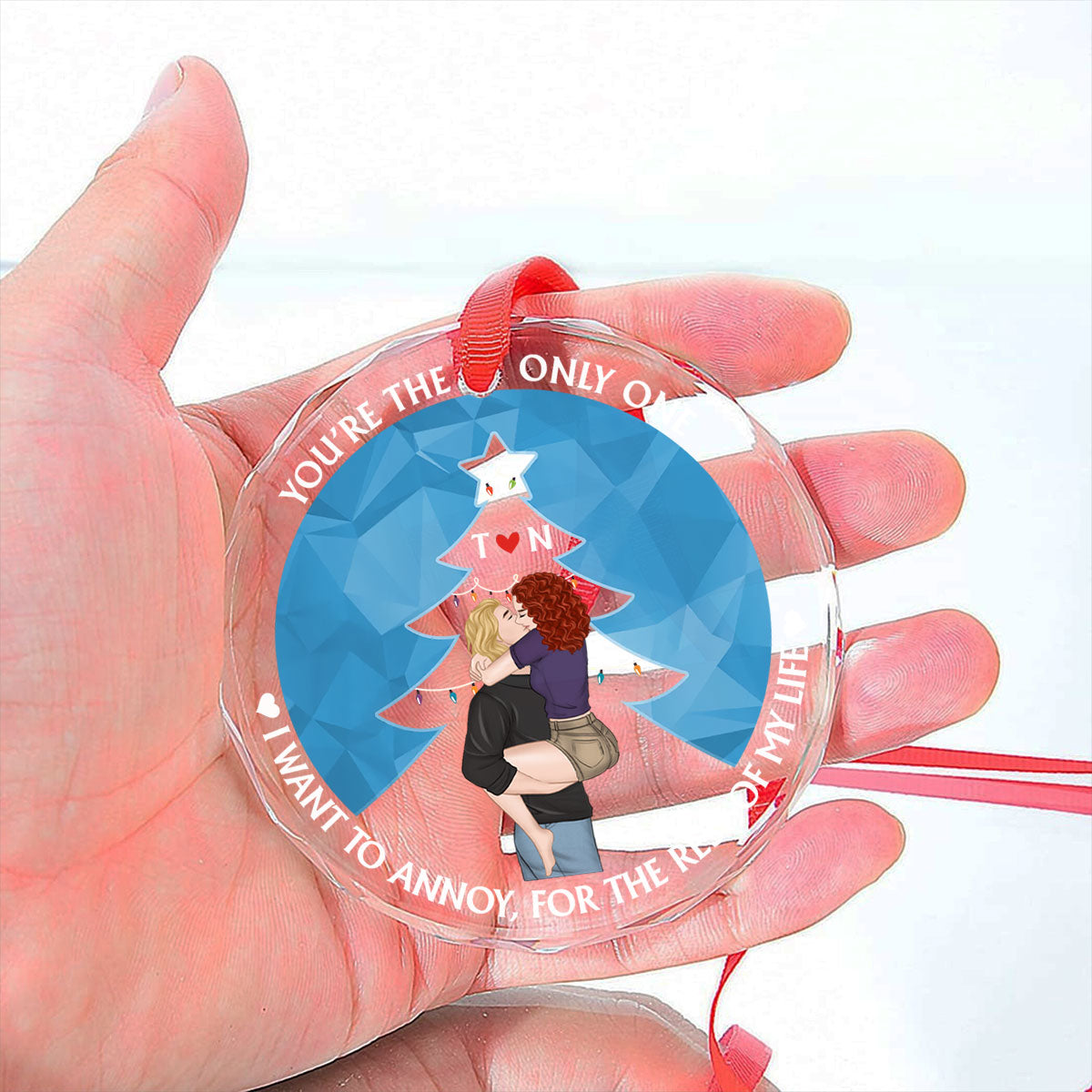 Annoying Each Other - Personalized Custom Glass Ornament