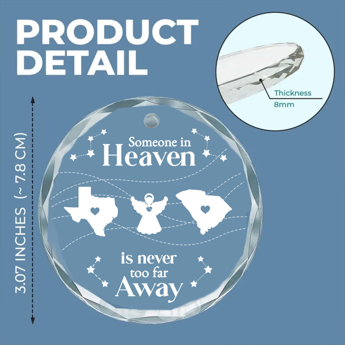 Someone In Heaven Is Never Too Far Away - Personalized Custom Glass Ornament