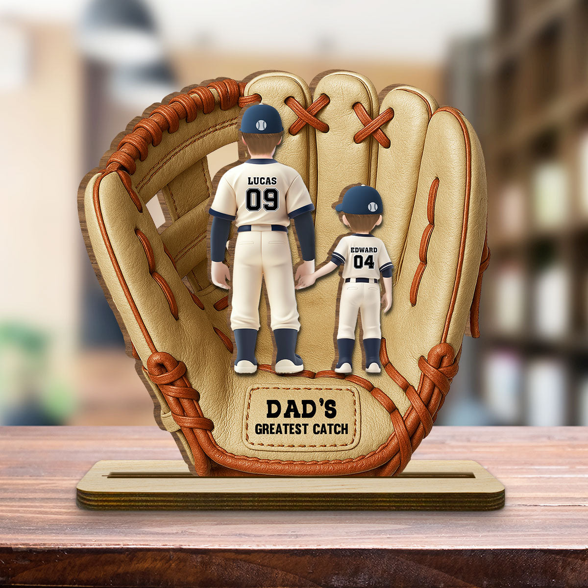 Greatest Catch - Personalized Custom 2-Layer Wood Plaque With Flat Base