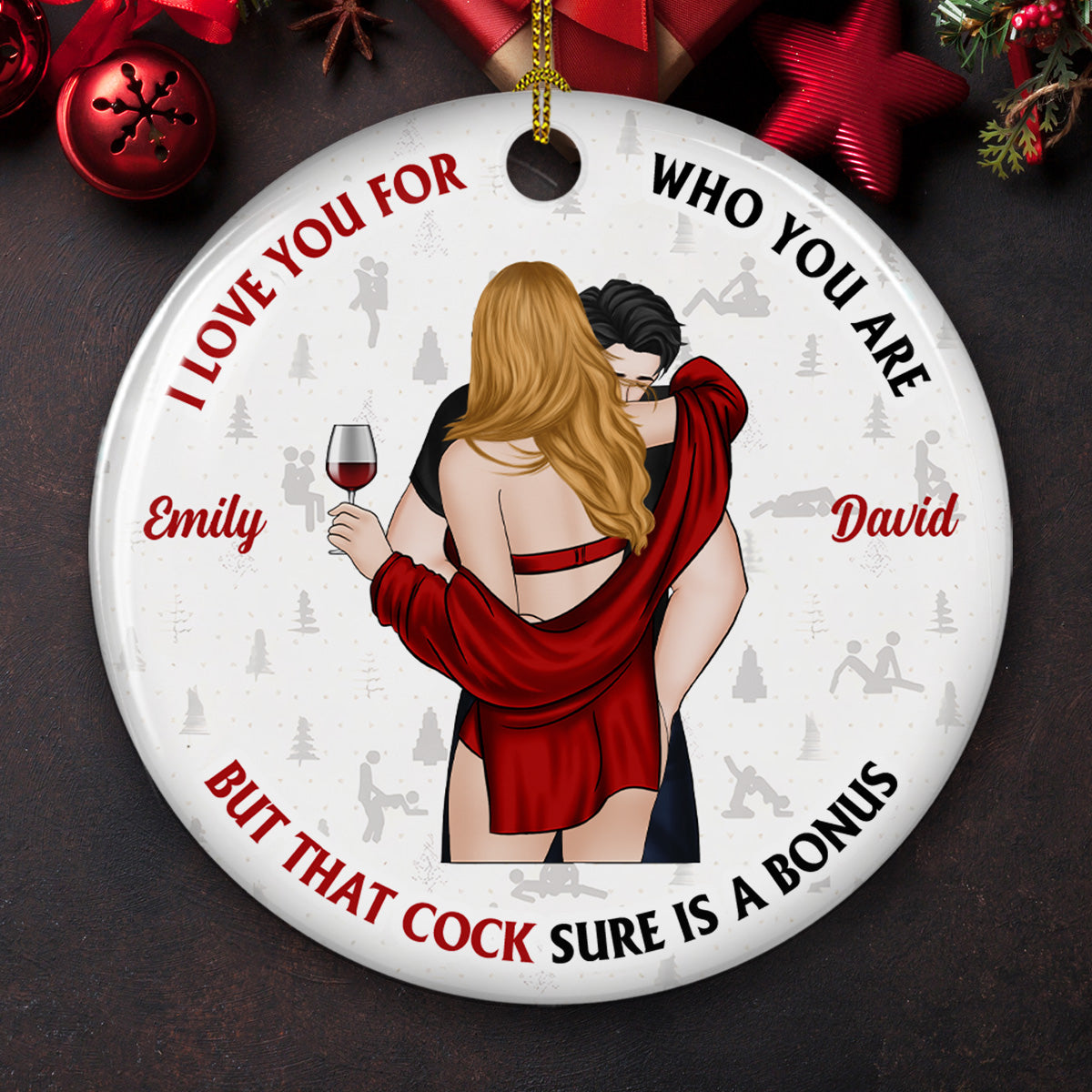 I Love You For Who You Are  - Personalized Custom Ceramic Ornament