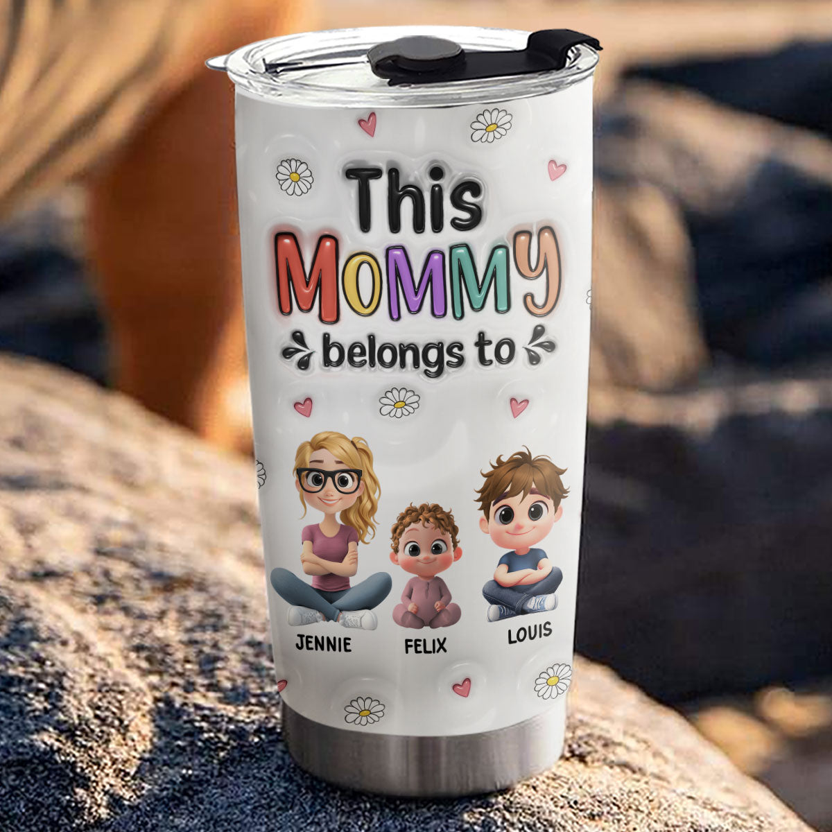 This Mommy Belongs To - Personalized Custom 3D Inflated Effect Tumbler
