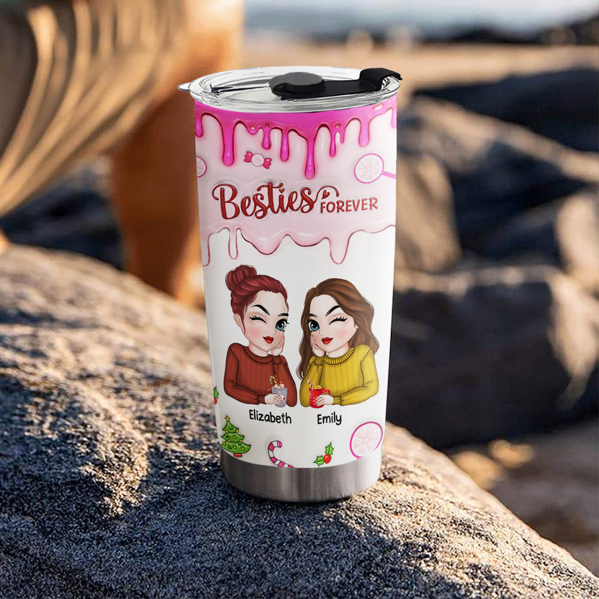 Sisters Forever - Personalized Custom 3D Inflated Effect Tumbler