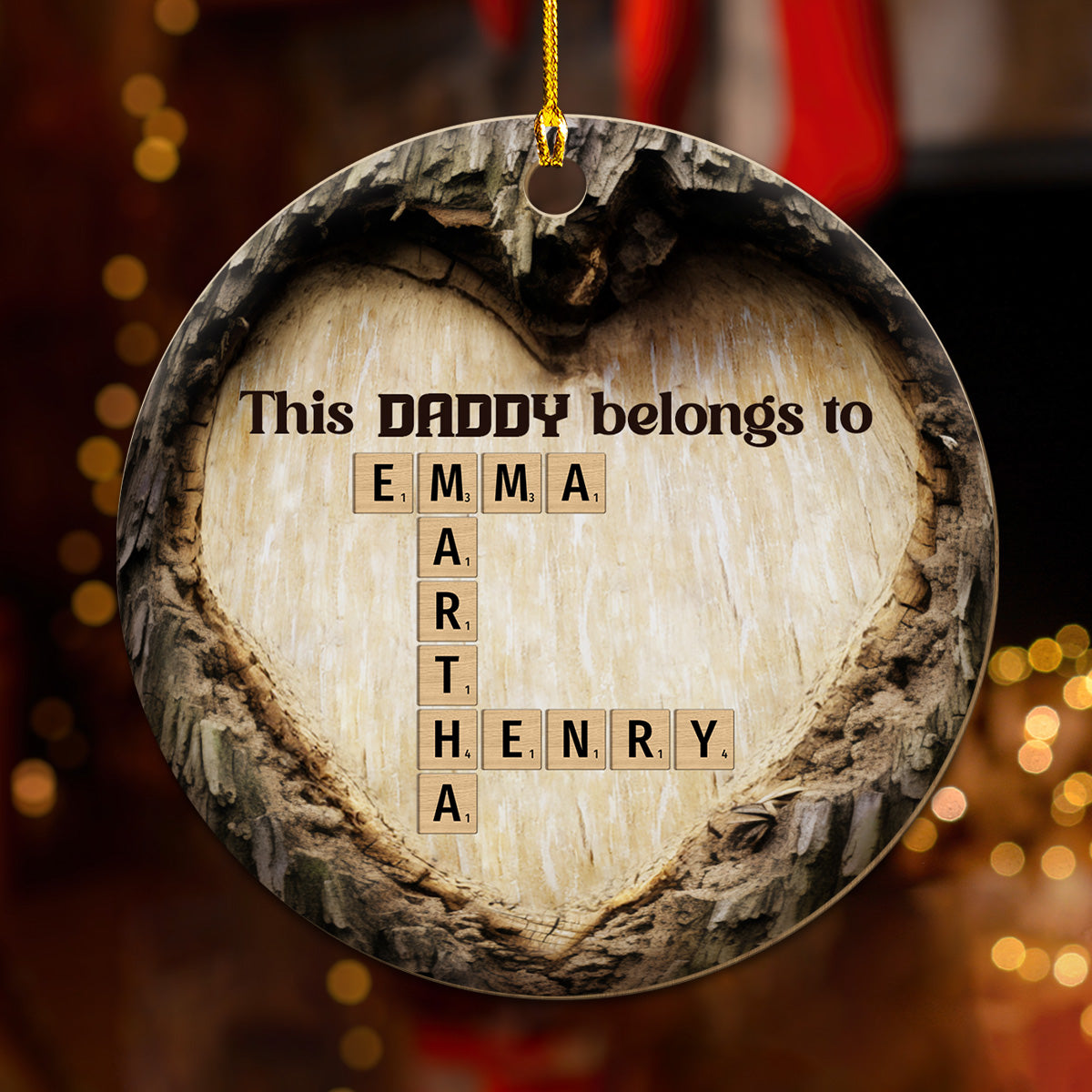 This Dad Belong To Crossword Art - Personalized Custom Wood Ornament
