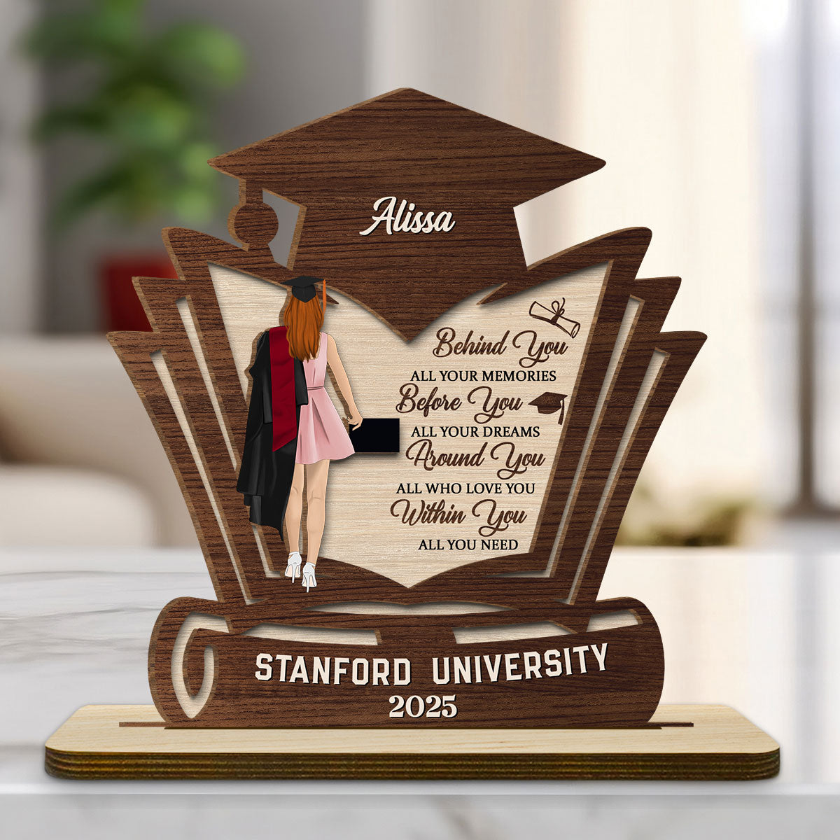 Before You All Your Dreams - Personalized Custom 2-Layer Wood Plaque With Flat Base