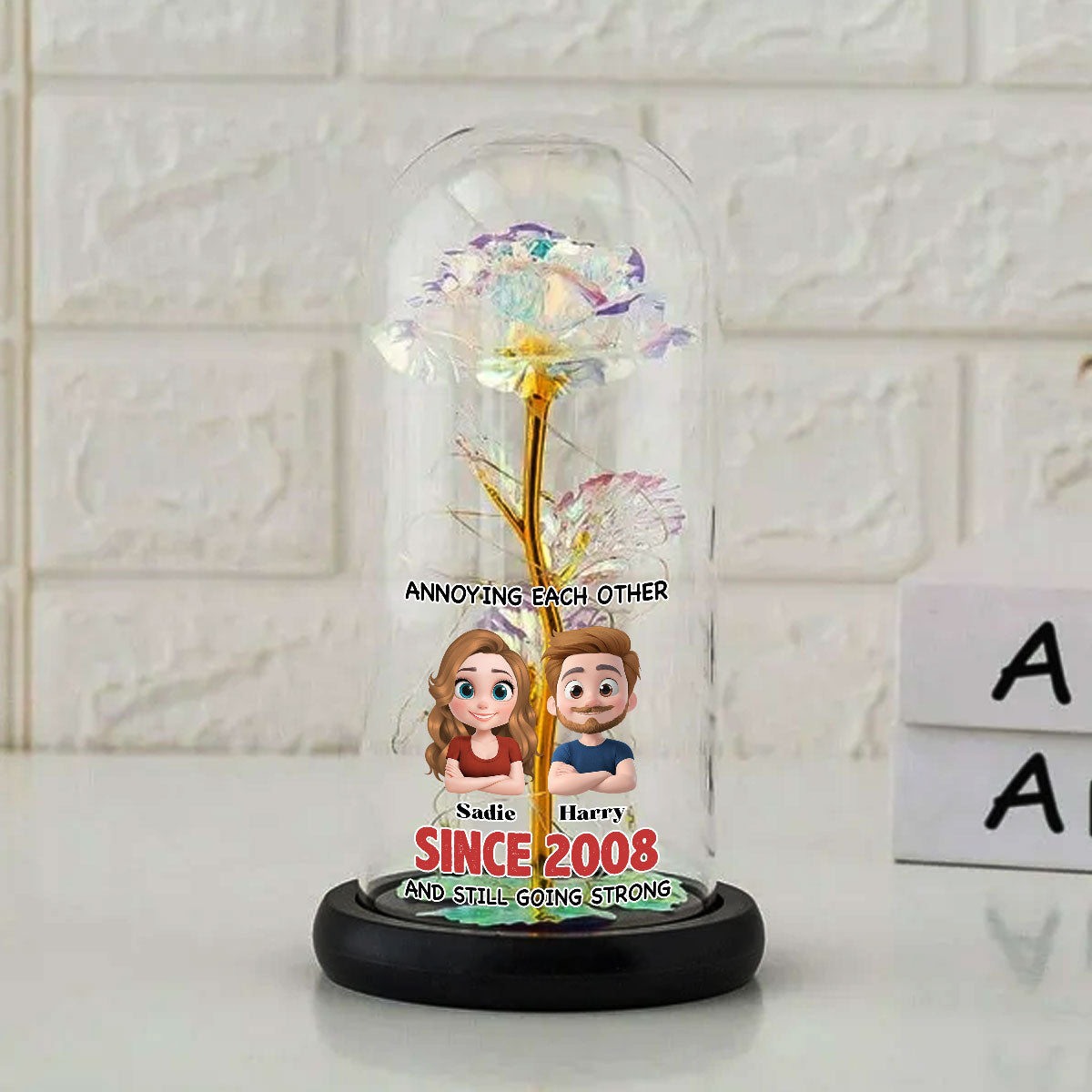 Together Forever - Personalized Custom Sparkly Rose