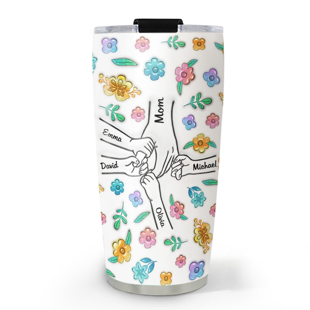 Hold My Hand Hold My Heart - Personalized Custom 3D Inflated Effect Tumbler