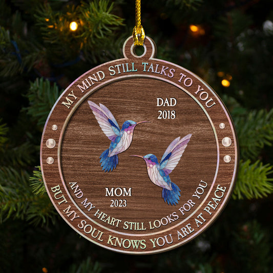 My Mind My Heart Mother Of Pearl - Personalized Custom Freeshape 2-Layered Wood Ornament