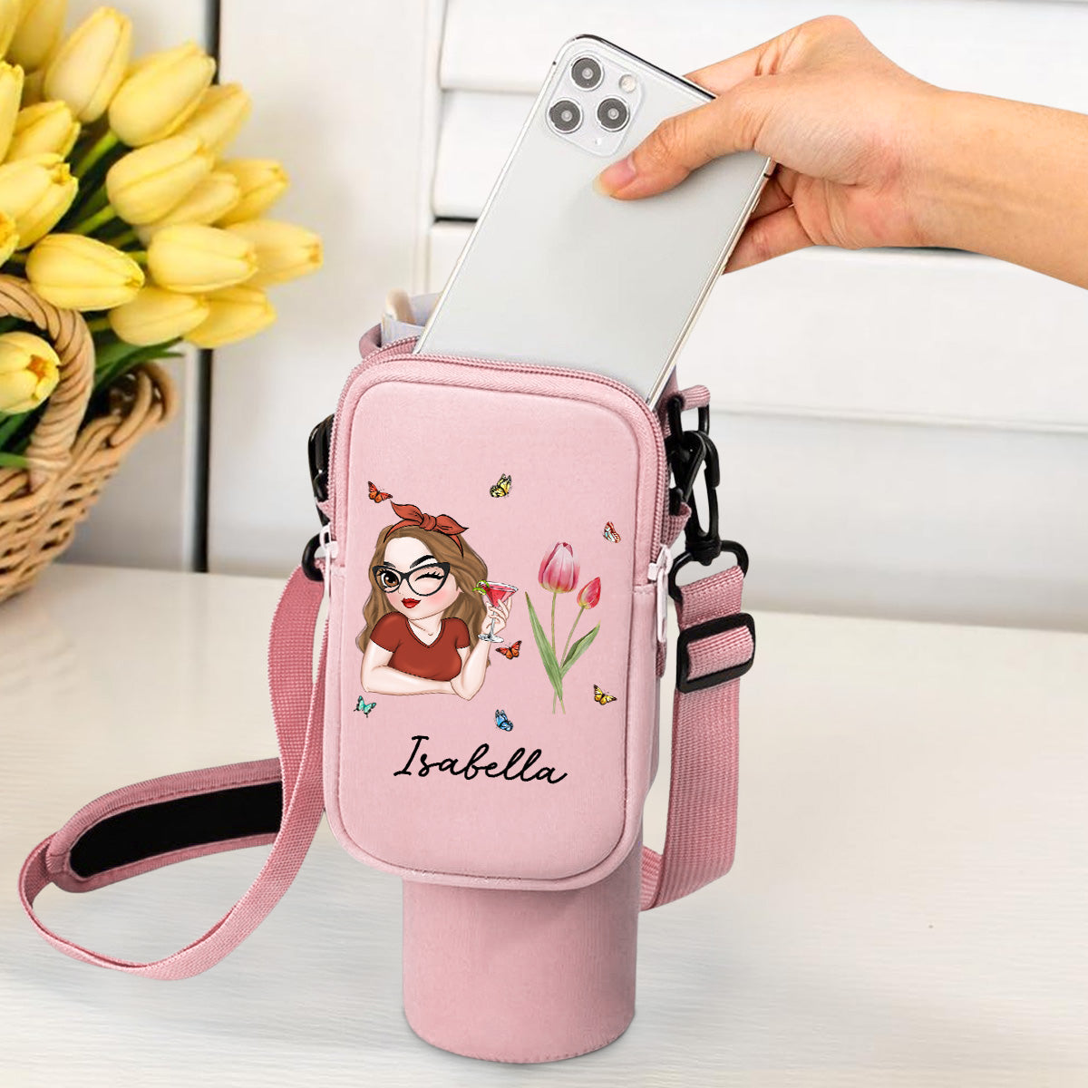 Beautiful Bestie - Personalized Custom Water Bottle Carrier Bag