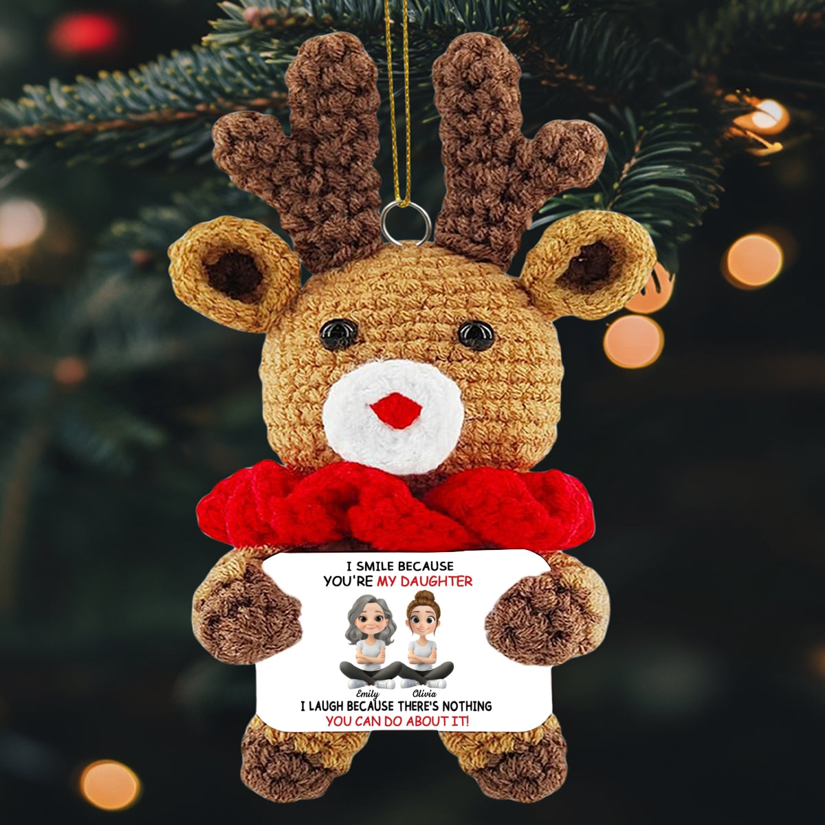 My Daughter - Personalized Custom Deer Crocheted Ornament