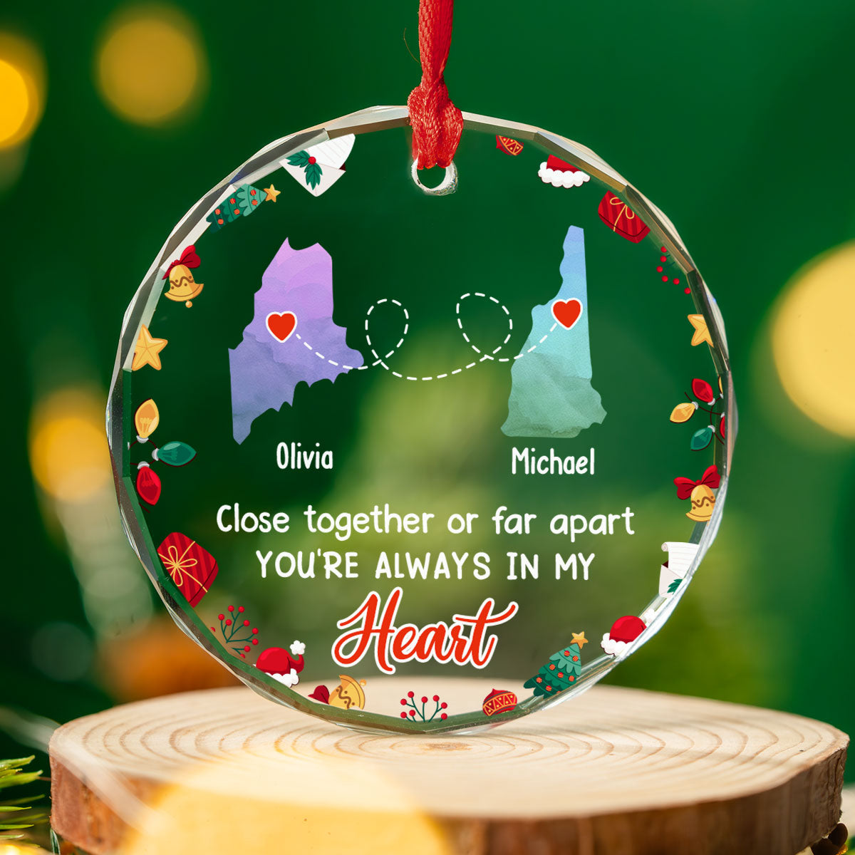 Family Is The Best - Personalized Custom Glass Ornament