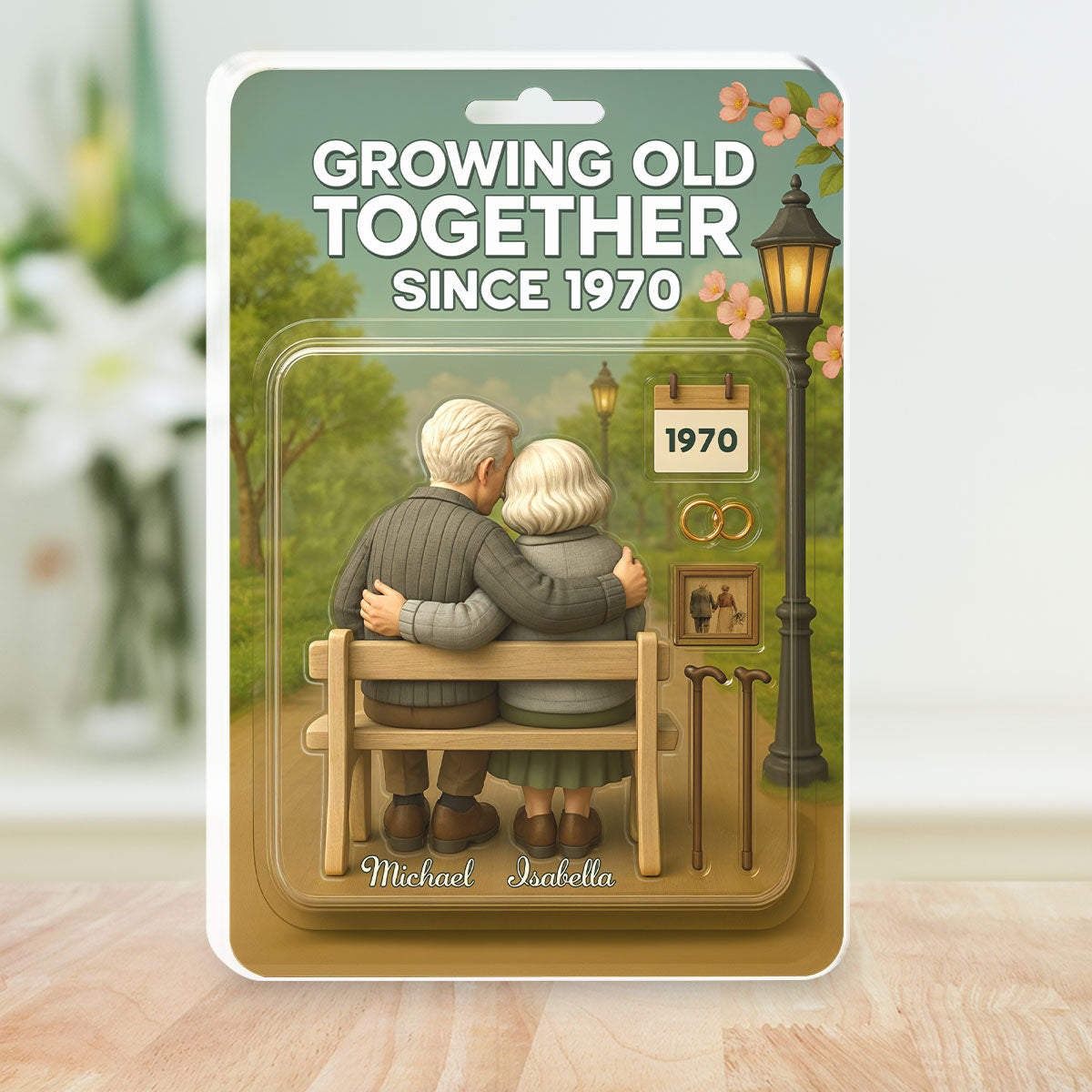 Growing Old Together Figure - Personalized Custom Acrylic Plaque
