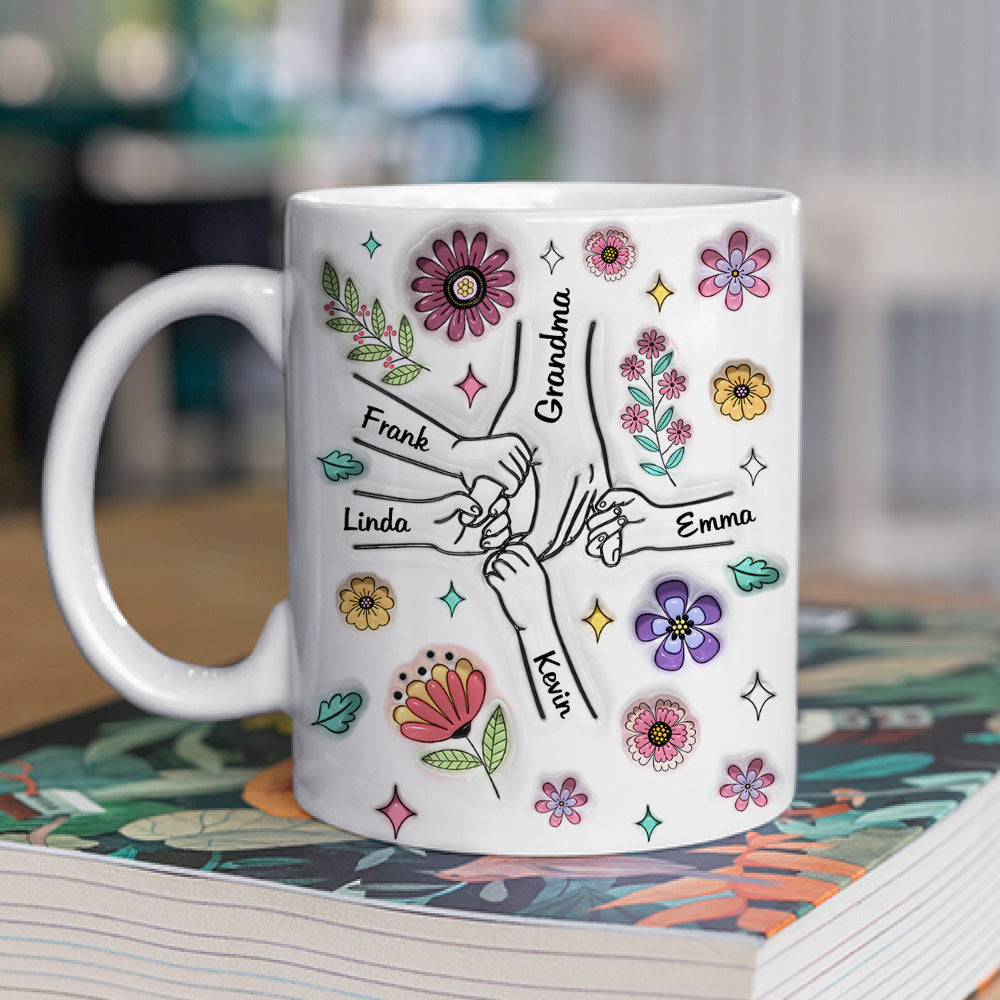 Grandma And Grandkids - Personalized Custom 3D Inflated Effect Mug