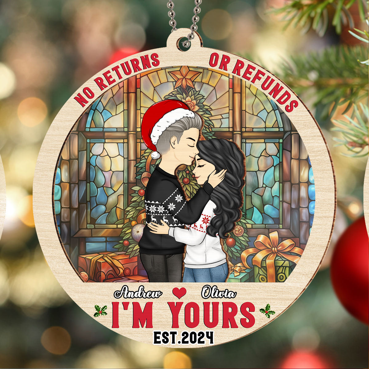 No Returns Or Refunds - Personalized Custom Suncatcher Ornament