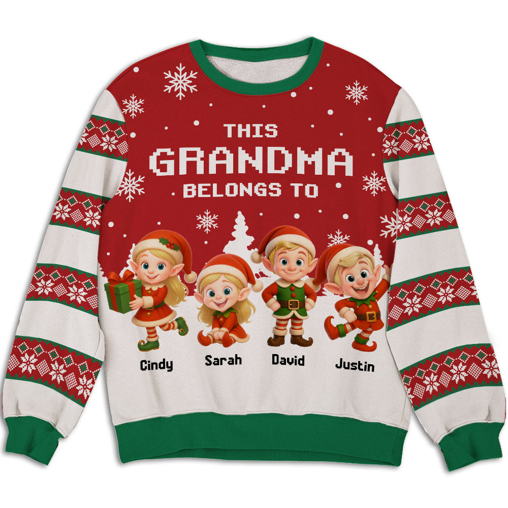 This Grandma Belongs To - Personalized Custom All-Over-Print Sweatshirt