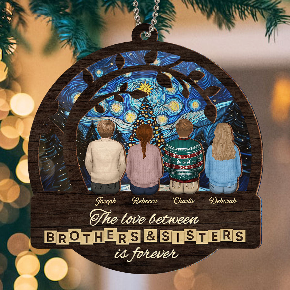 Brothers And Sisters Is Forever - Personalized Custom Suncatcher Ornament